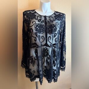Lane Bryant Black Lace Top